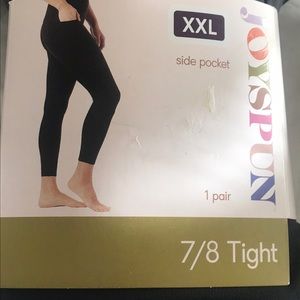 JOYSPUN GRAY Side pocket 7/8 length Tights size XXL **NWT**